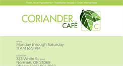 Desktop Screenshot of coriandercafe.com